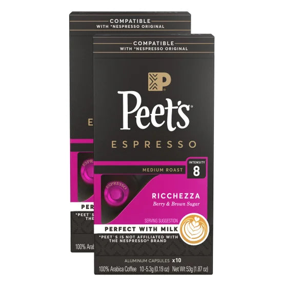 Peet's Coffee Nespresso Compatible Aluminum Capsules, 80-count