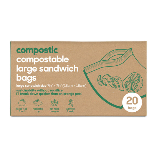 Compostic Compostable Sandwich Bags, 20 Count