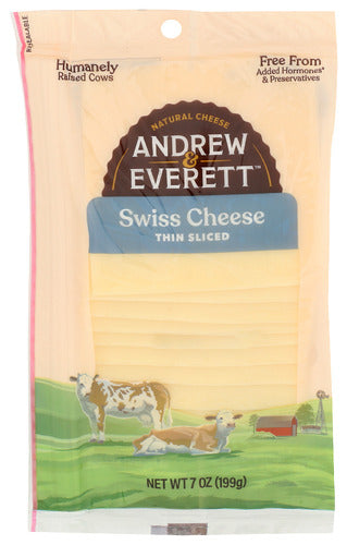 Andrew & Everett Sliced Swissed Cheese, 7 oz