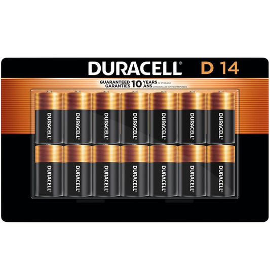 Duracell Coppertop Alkaline D Batteries, 14 ct