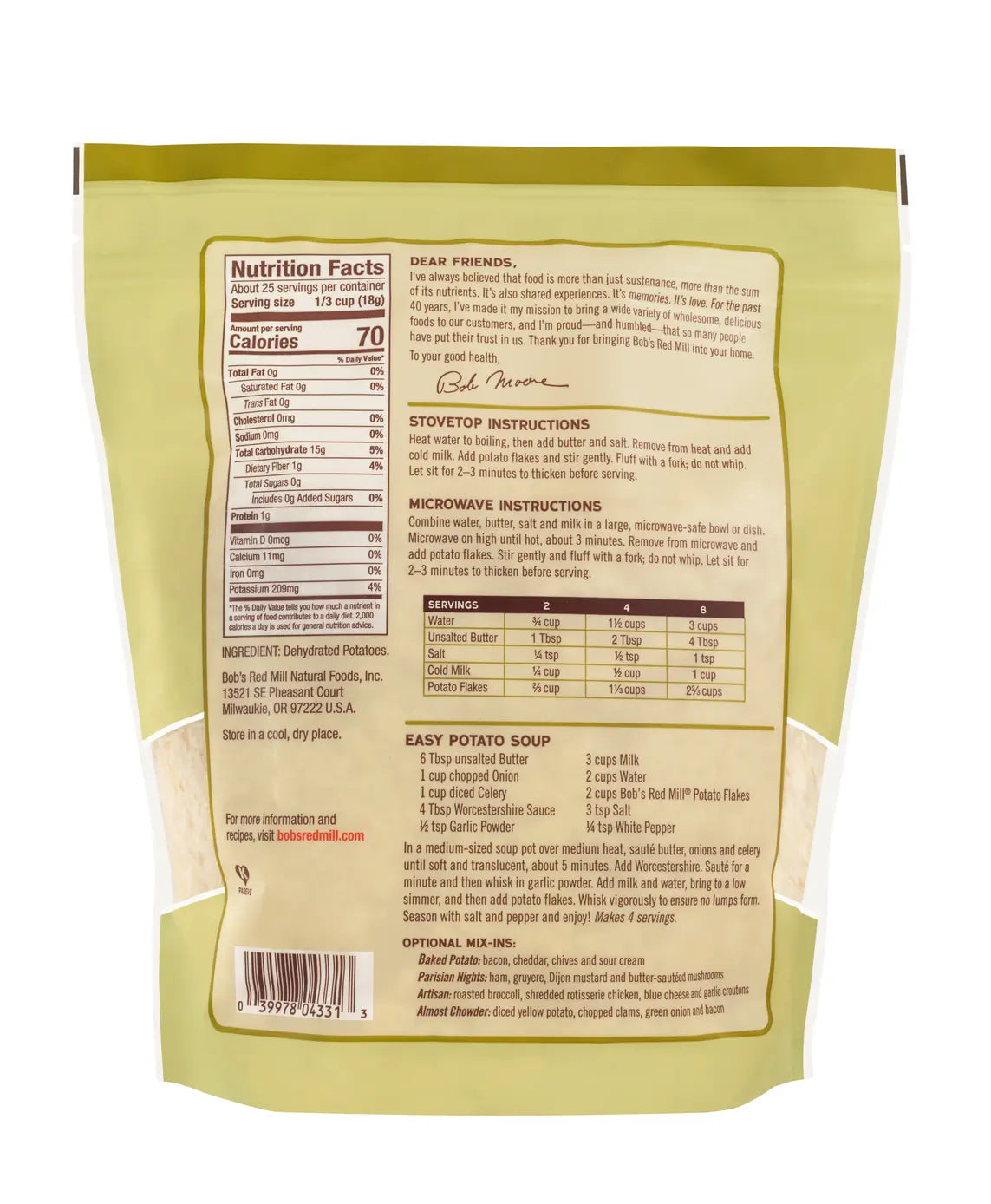 Bob’s Red Mill Instant Potato Flakes 16 oz