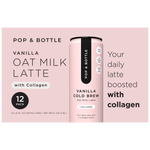 Pop & Bottle Organic Vanilla Oat Milk Cold Brew Latte with Collagen 12 ct, 8 oz