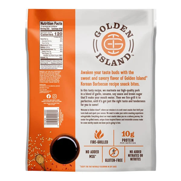 Golden Island Pork Snack Bites, Korean Barbecue, 1.5 oz, 12 ct