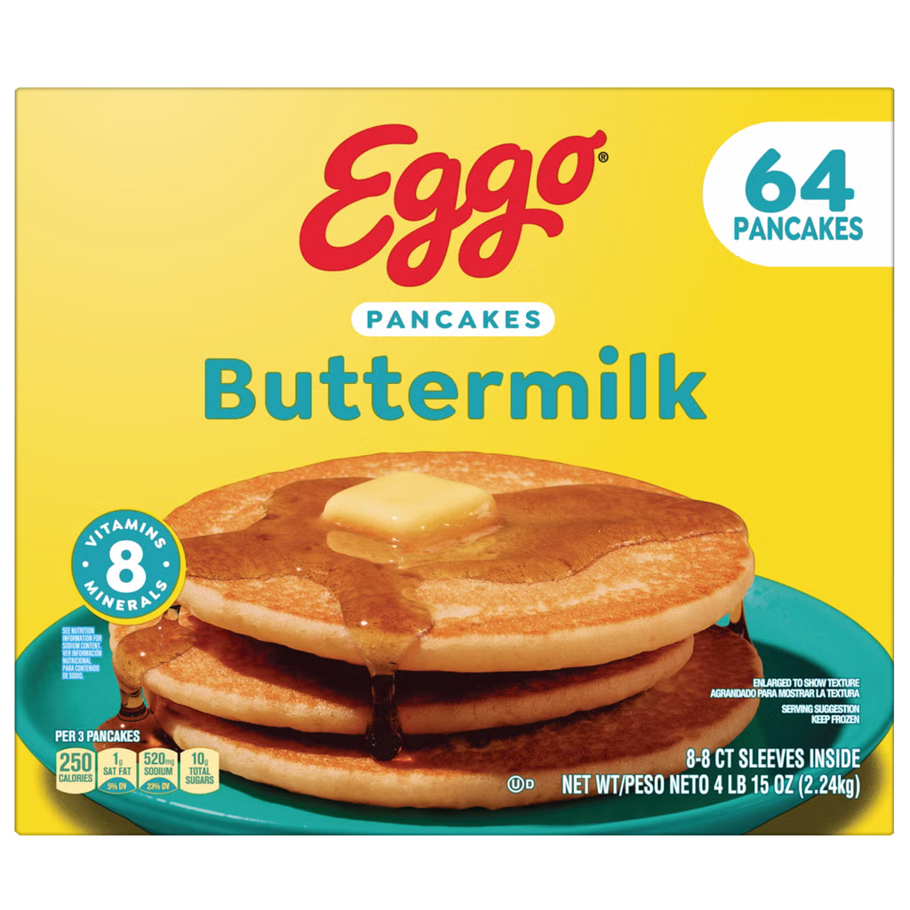 Eggo Pancakes, Buttermilk, 64 ct