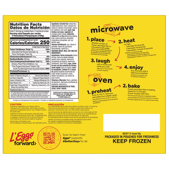 Eggo Pancakes, Buttermilk, 64 ct
