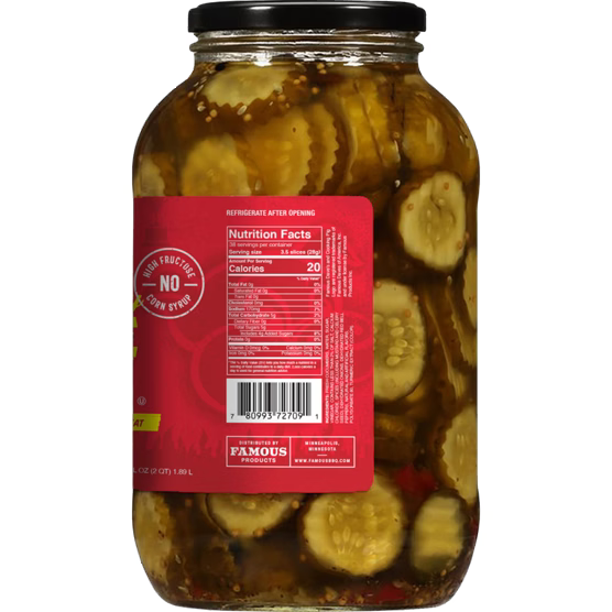 Famous Dave's Sweet 'n Spicy Pickle Chips, 64 fl oz