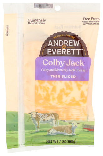 Andrew & Everett Sliced Colby Jack Cheese, 7 oz