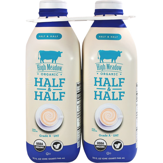 High Meadow Organic Half & Half, 32 fl oz, 2 ct