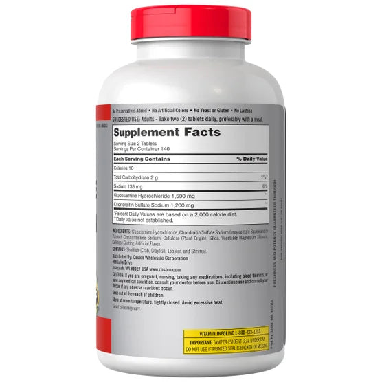 Kirkland Signature Glucosamine & Chondroitin, 280 Tablets