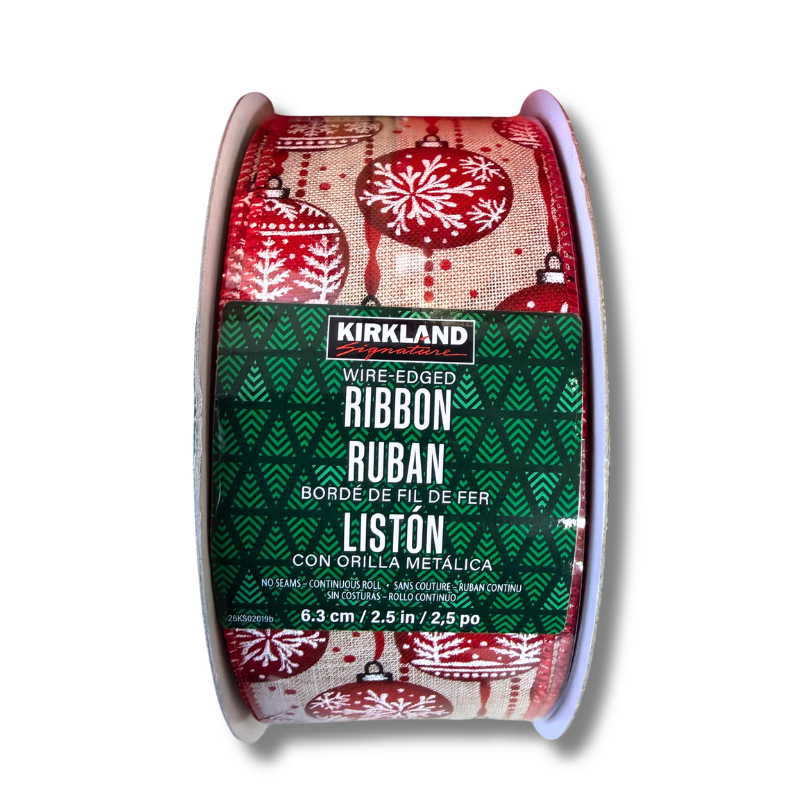 Kirkland Signature Wire-Edge Holiday Ribbon, 50 yards (multiple styles)