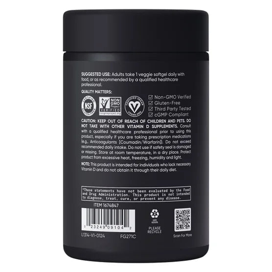 Sports Research D3 + K2, 160 Veggie Softgels