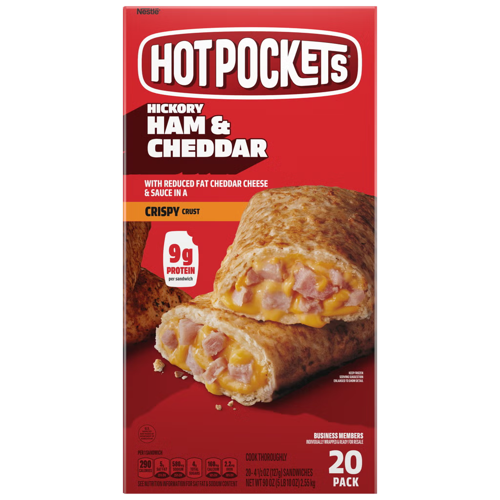 Hot Pockets Hickory Ham and Cheddar, 4.5 oz, 20 ct