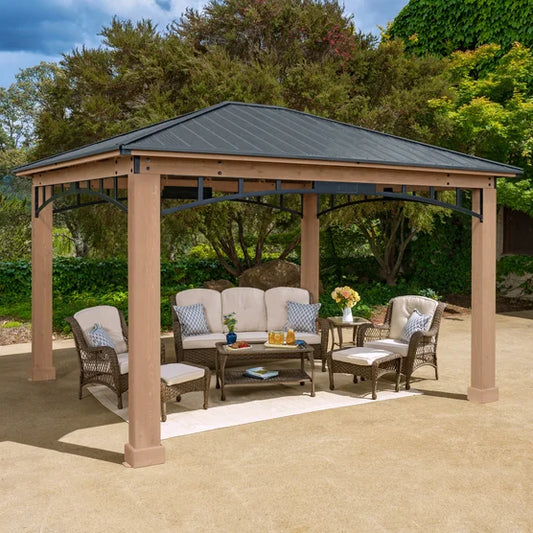 Yardistry 12’ x 14’ Gazebo with Aluminum Roof*