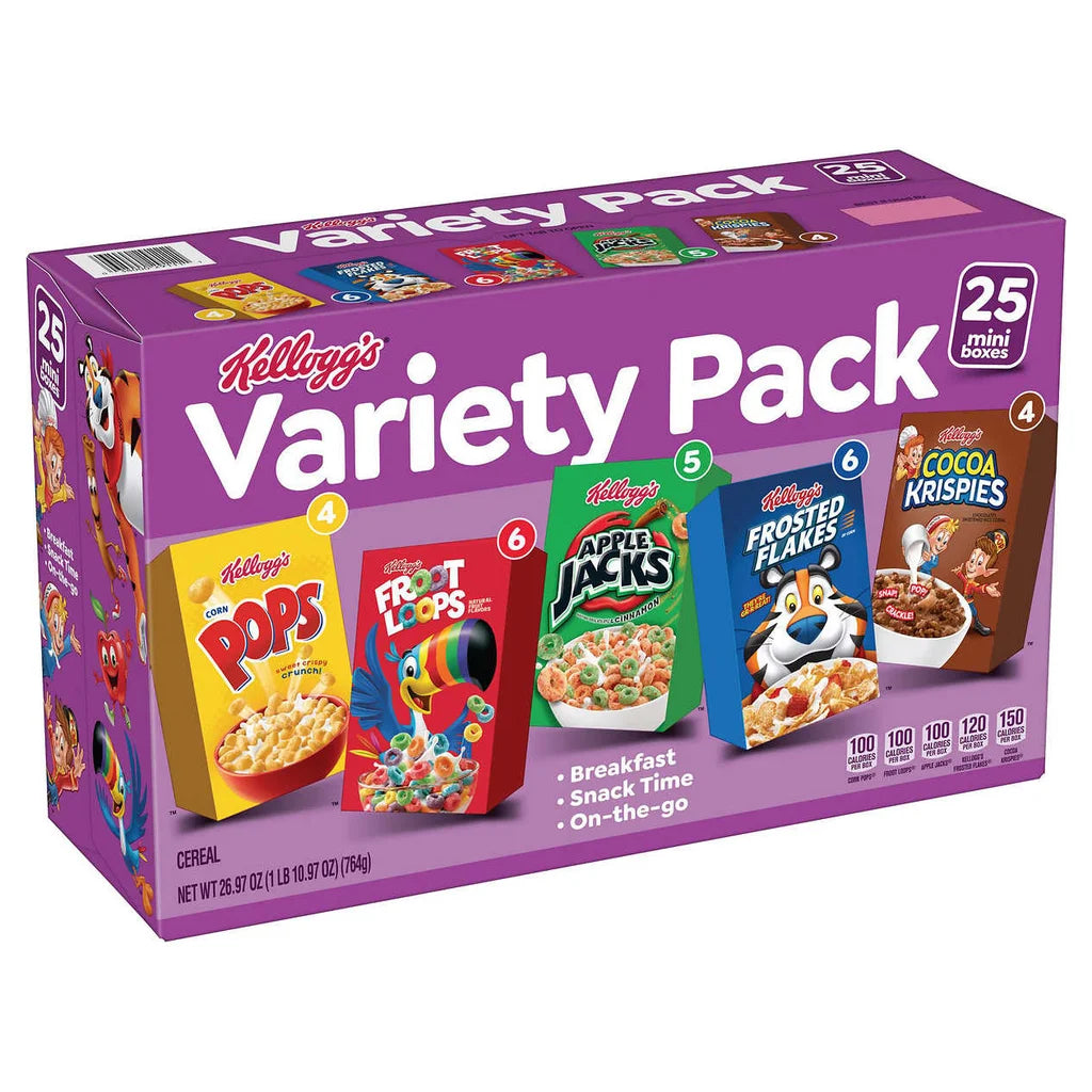 Kellogg's Mini Cereal Box Variety Pack 25 ct