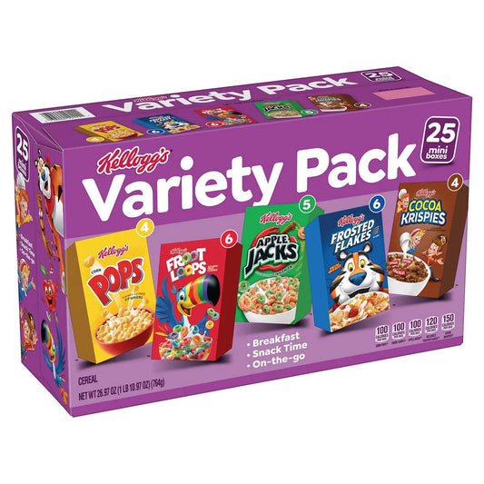 Kellogg's Mini Cereal Box Variety Pack 25 ct