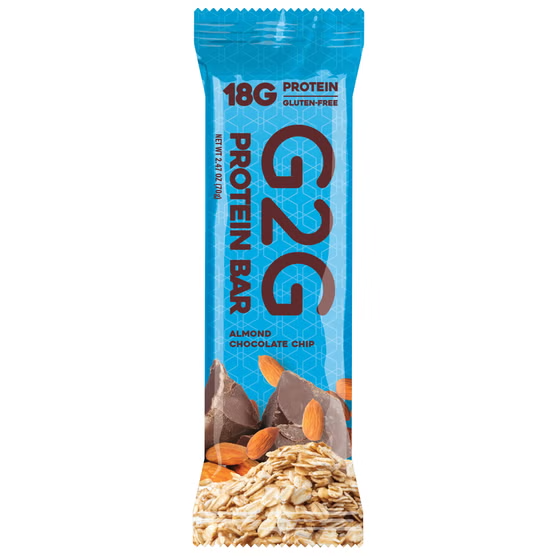 G2G Almond Chocolate Chip Protein Bars, 2.47 oz, 8-count