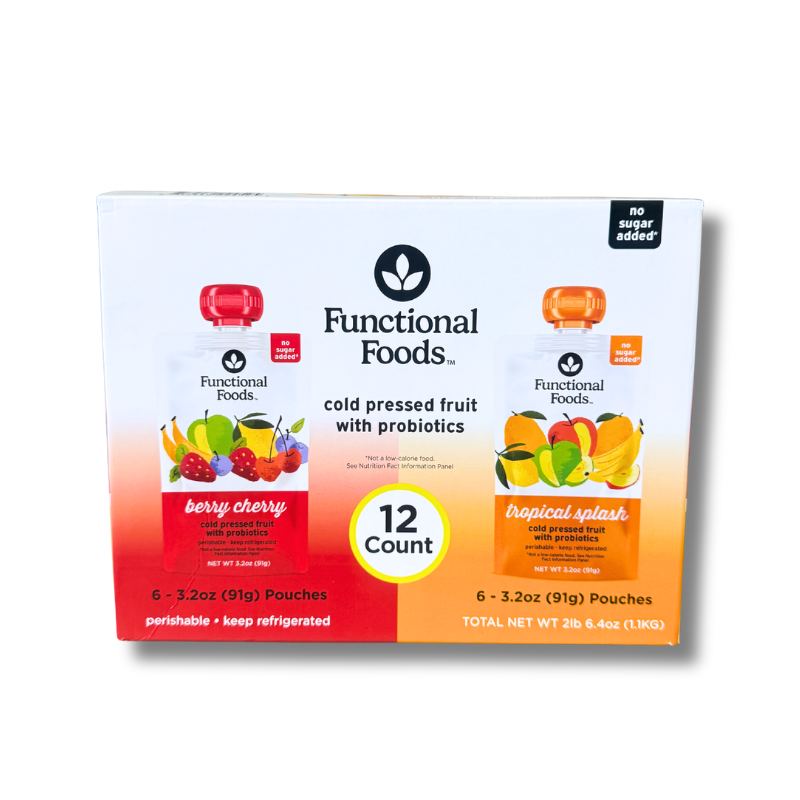 Functional Foods Fruit Purée Pouches, 3.2 oz, 12 Count
