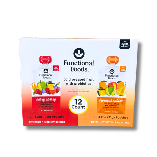 Functional Foods Fruit Purée Pouches, 3.2 oz, 12 Count