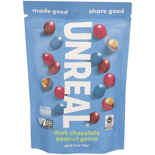 UNREAL Dark Chocolate Peanut Gems, 5 oz
