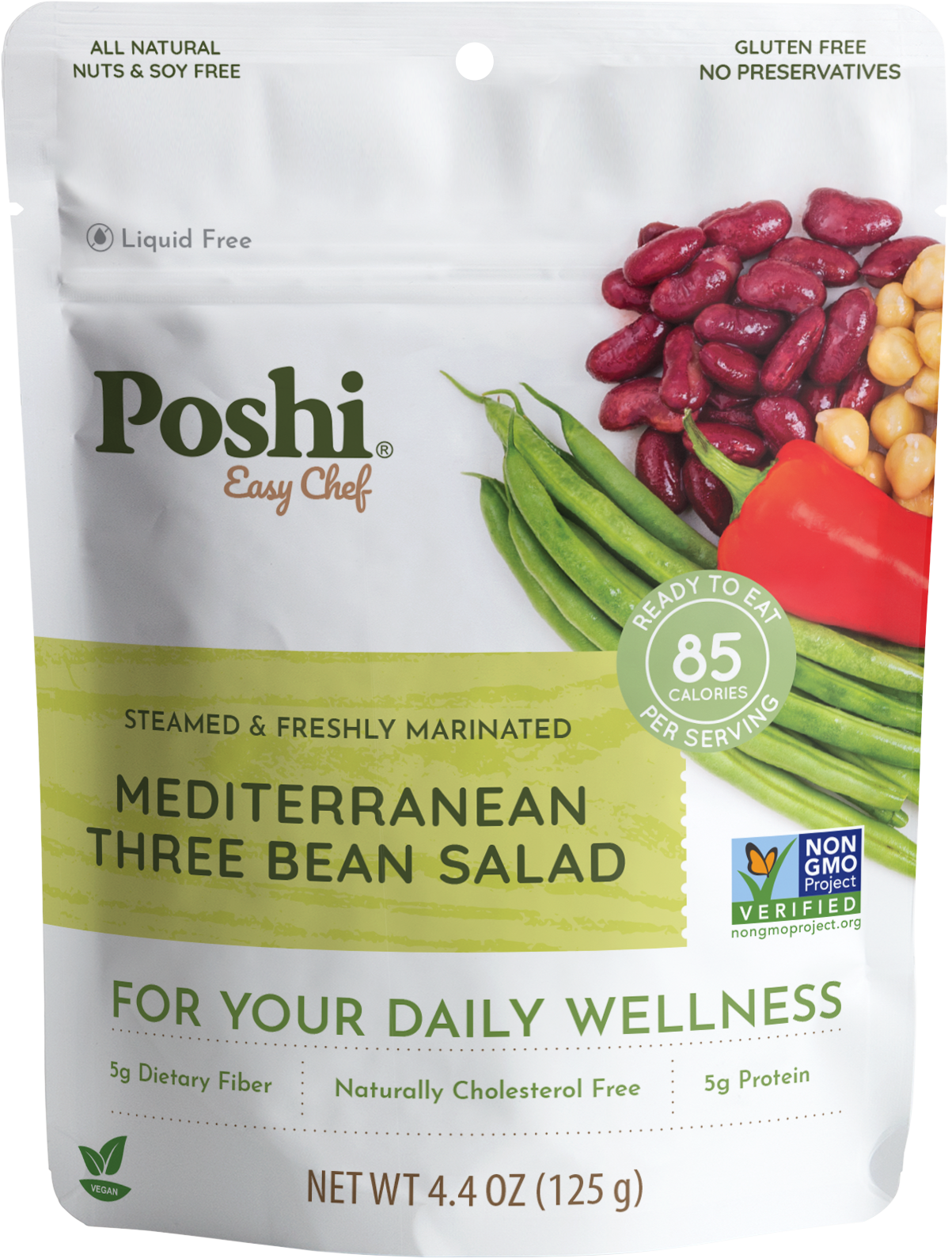 Poshi - Mediterranean Three Bean Salad 4.4oz