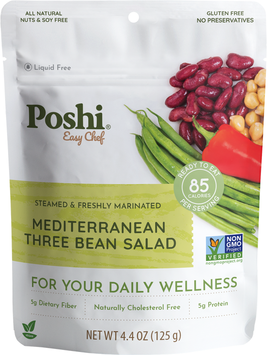 Poshi Mediterranean Three Bean Salad, 4.4 oz