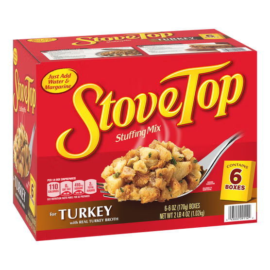 Stove Top Stuffing Mix for Turkey, 6 oz, 6 ct