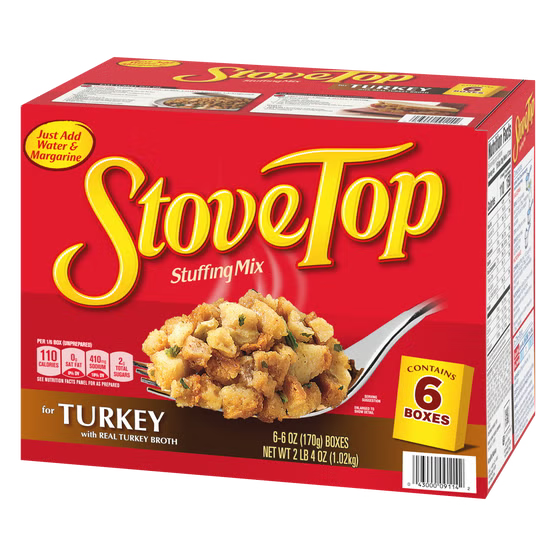 Stove Top Stuffing Mix for Turkey, 6 oz, 6 ct
