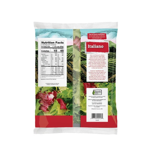 Ready Pac Bistro Italiano Crisp Romaine, Radicchio Salad Bag, 9 oz