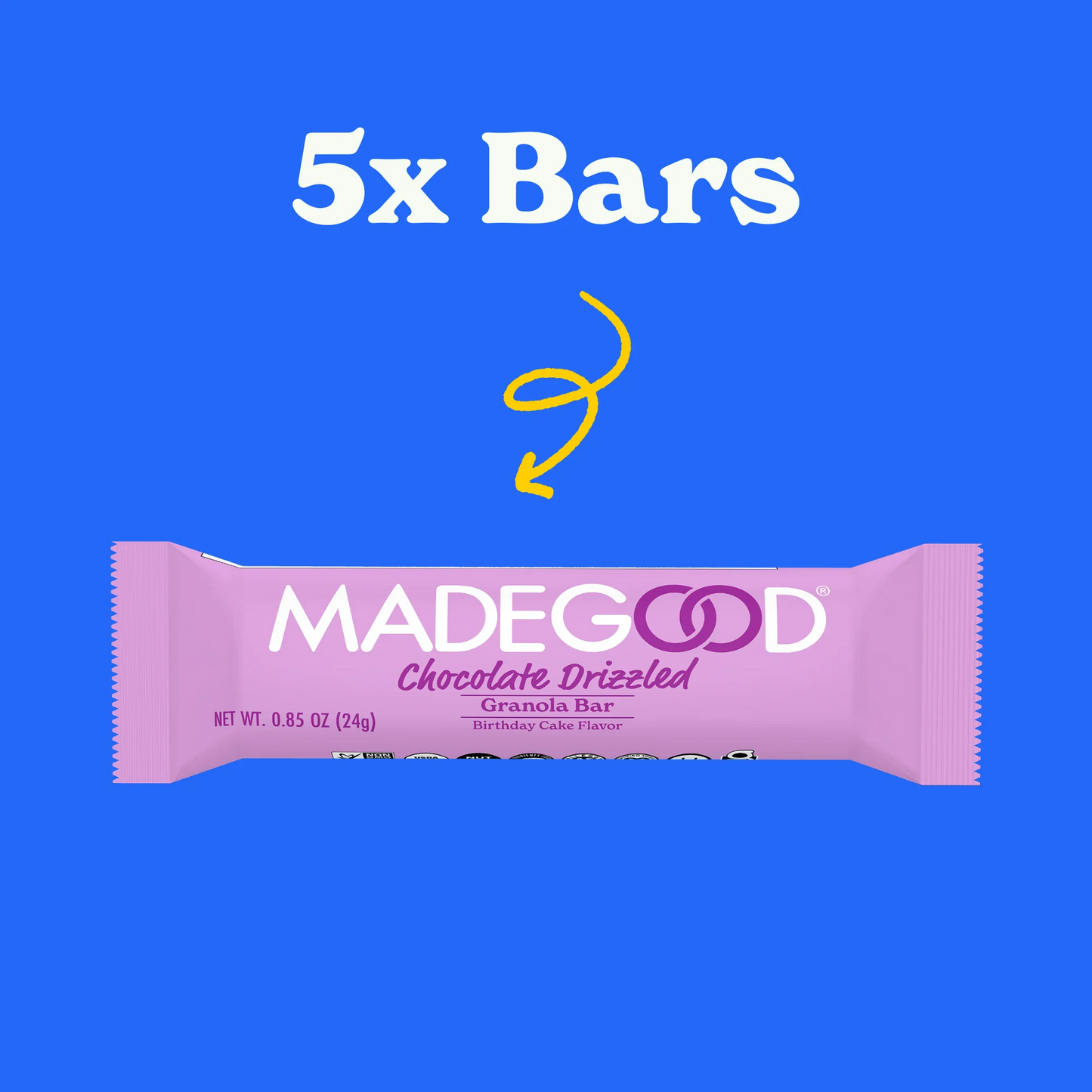 Madegood Bar Chocolate Drizzled Birthday, 4.2 oz