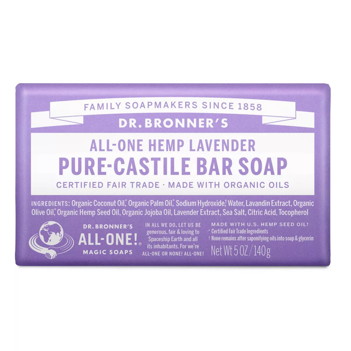 Dr. Bronner's Lavender Bar Soap, 5 oz