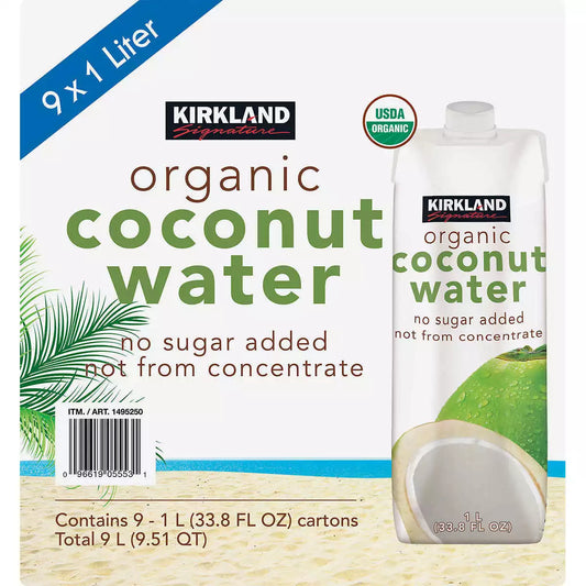 Kirkland Signature Organic Coconut Water 9 Count, 33.8 oz