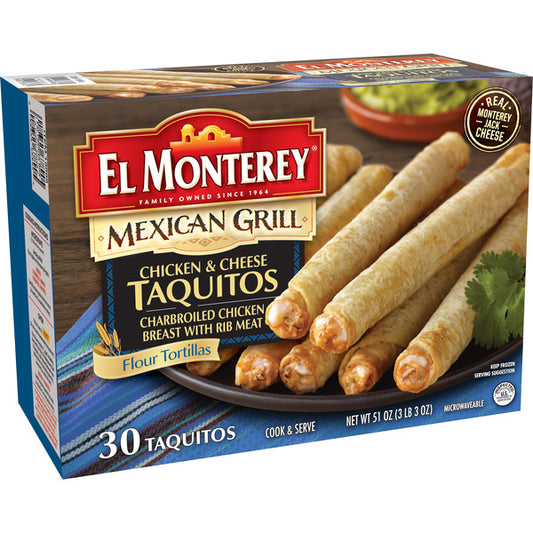 El Monterey Mexican Grill Chicken & Cheese Taquitos 30 ct, 1.7oz