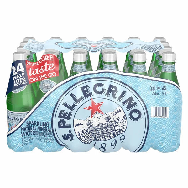 San Pellegrino Sparkling Natural Mineral Water, 16.9 fl oz, 24-count