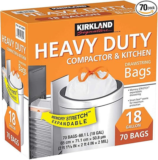 Kirkland Signature Compactor & Kitchen Bags 8 Gallon, 70 ct