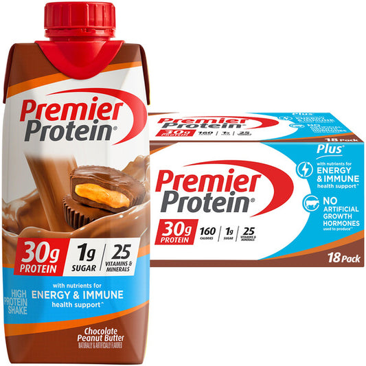 Premier Protein Shake, 30g Protein, Chocolate Peanut Butter, 11 fl oz, 18 ct