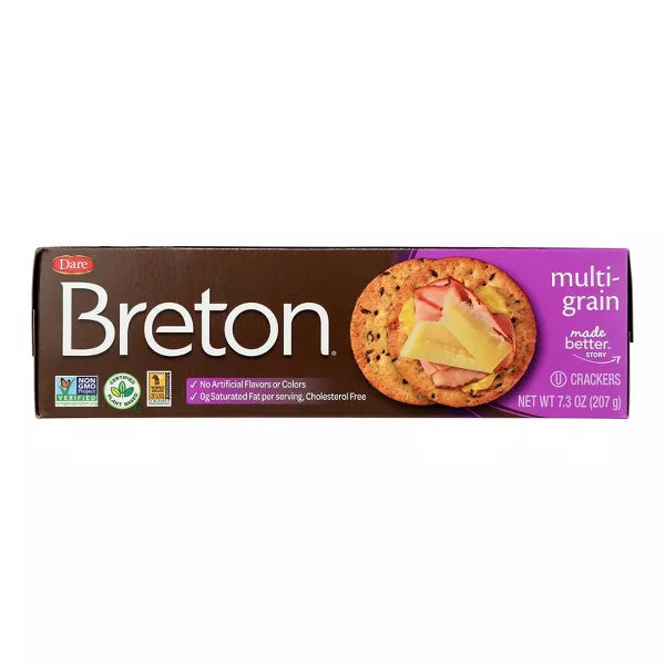 Dare Foods Breton Multi-Grain Crackers, 7.3 oz