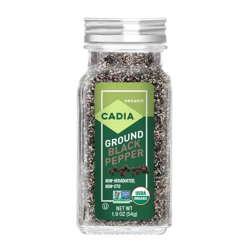 Cadia Organic Ground Black Pepper, 1.9 oz