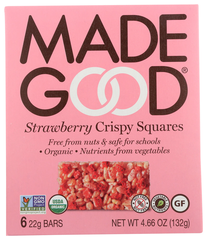 MadeGood Strawberry Crispy Squares, 4.68 oz