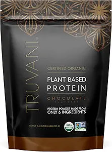 Truvani Organic Chocolate Plant Based Protein, 11.82 oz