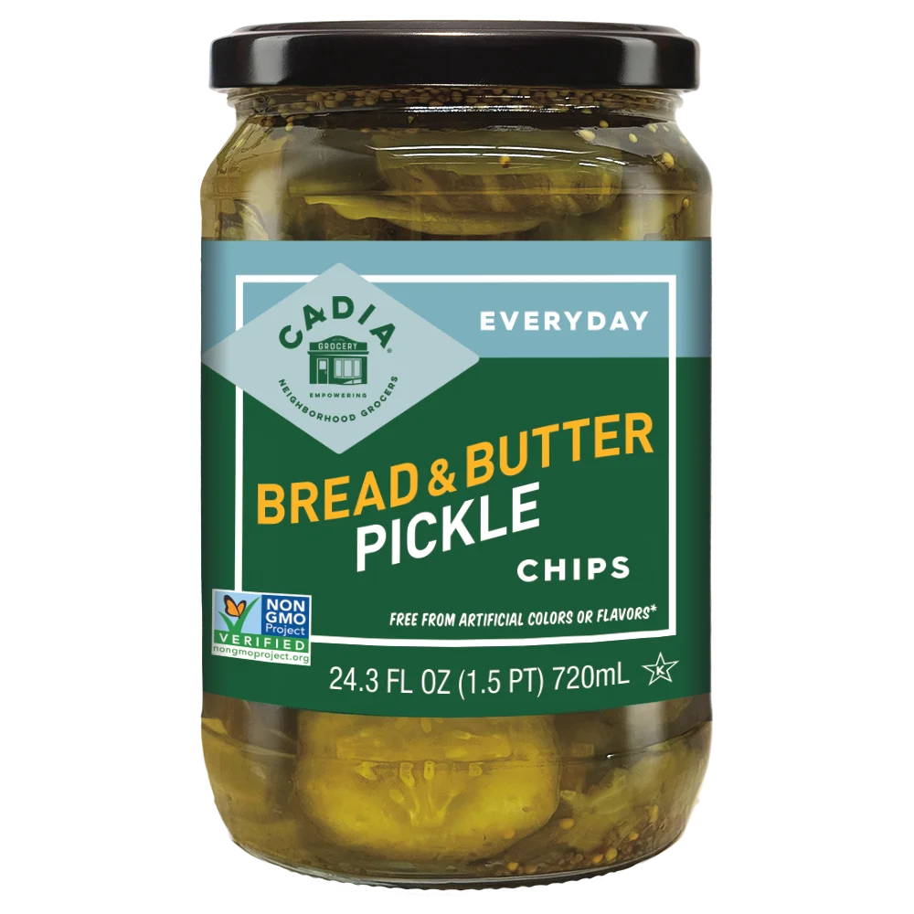 Cadia Everyday Kosher Bread and Butter Pickles, 24 oz