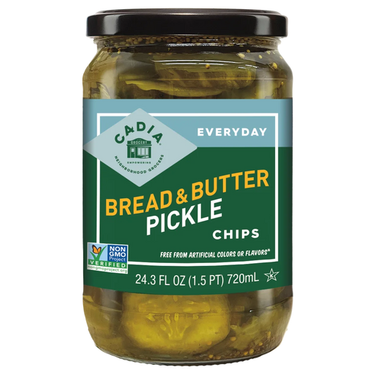 Cadia Everyday Kosher Bread and Butter Pickles, 24 oz