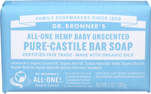 Dr. Bronner's Unscented Bar Soap, 5 oz