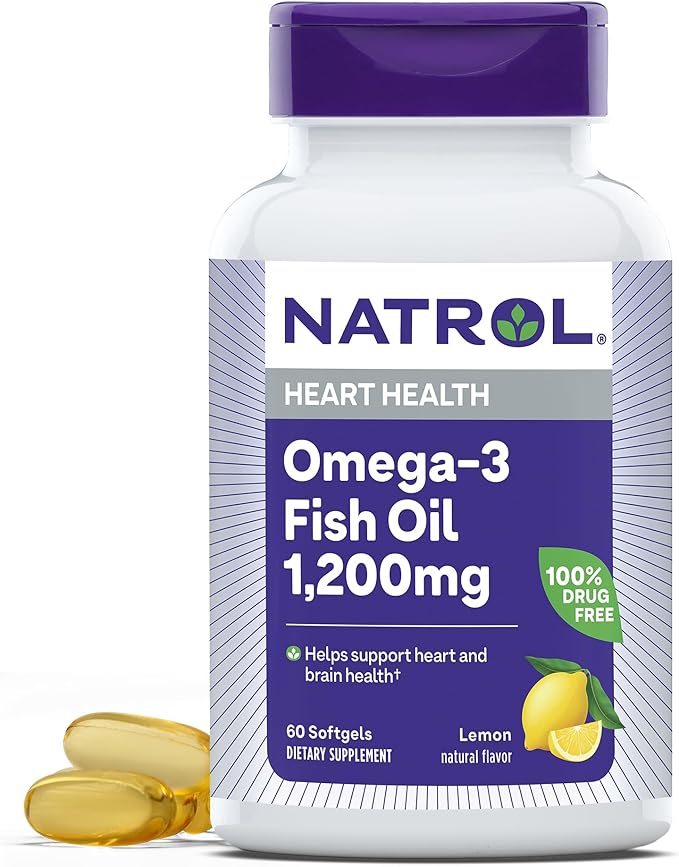 Natrol Omega-3 Fish Oil 1200 mg Softgels, 60 Count