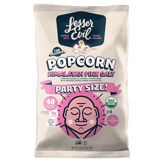 Lesser Evil Organic Himalayan Pink Salt Popcorn, 8 oz