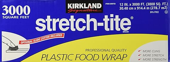 Kirkland Signature Stretch-Tite Plastic Food Wrap 12' x 3,000"