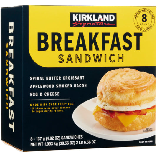 Kirkland Signature Breakfast Sandwich Spiral Croissant 8 ct, 4.8 oz