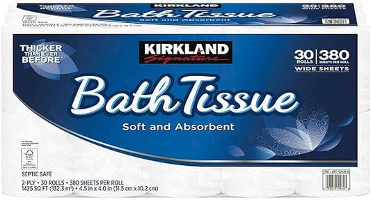 Kirkland Signature Bath Tissue 2-Ply 380 Sheets, 30 Rolls