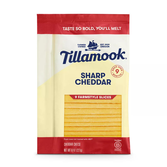 Tillamook Farmstyle Sharp Cheddar Cheese Slices, 8 oz