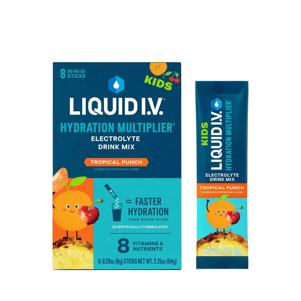 Liquid I.V. Tropical Punch Flavor Hydration Multiplier for Kids, 8 Count