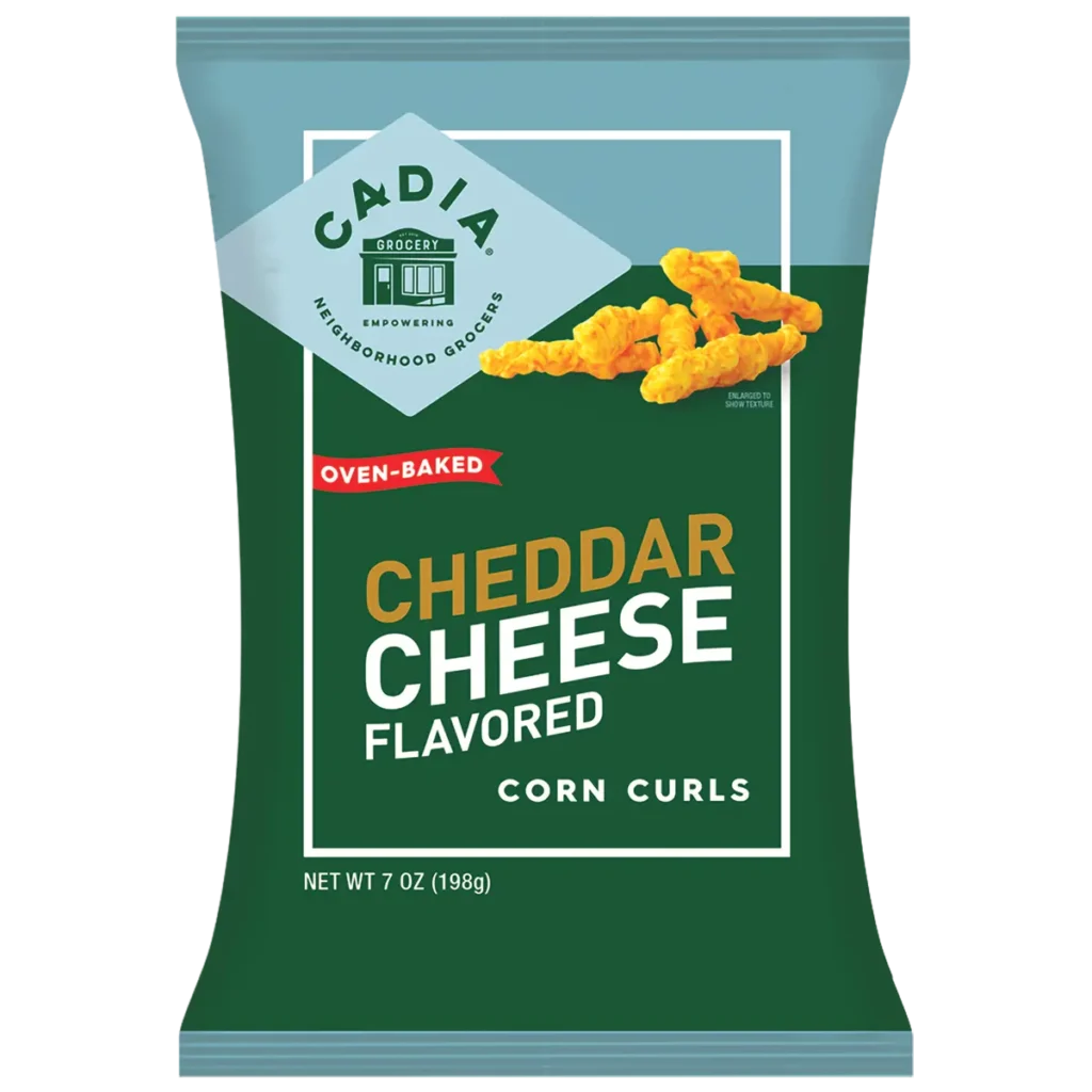 Cadia Everyday Oven-Baked Cheddar Cheese Corn Curls, 7 oz